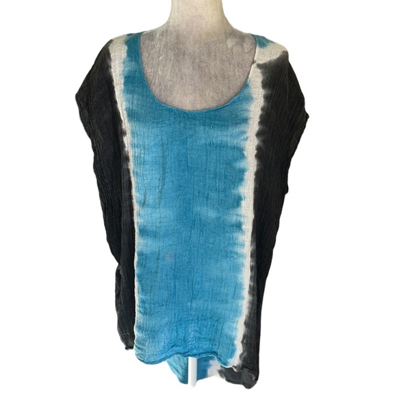 Anthropologie Stark X Riverway Tie Dye Linen Gauze & Knit Oversized Tunic Top XS - Picture 11 of 11